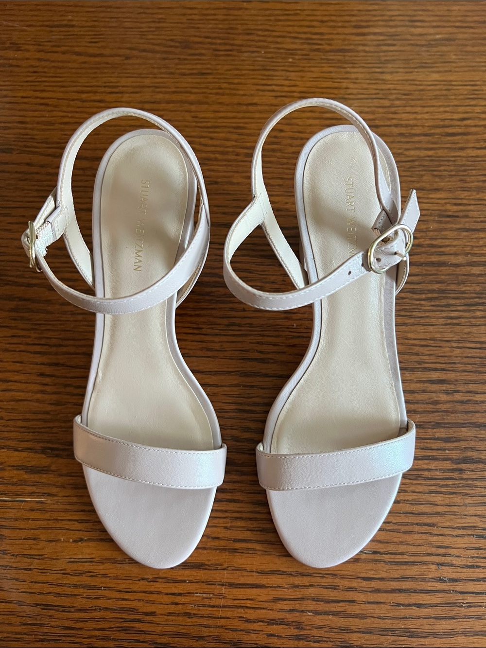 Stuart Weitzman Leather Ankle-Strap Sandals TIBBY 75 SANDAL Dress Napa SA396